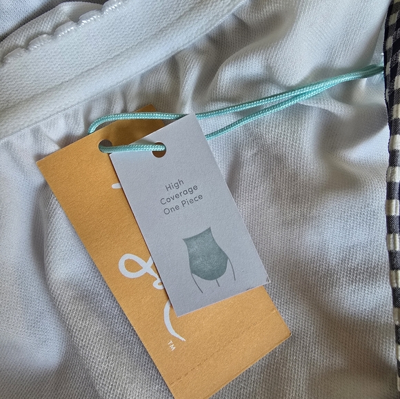 NWT Kona Sol Swimsuit Blue Gingham Ruffle One Piece Bathing Suit Size XL (16-18) - Picture 16 of 16